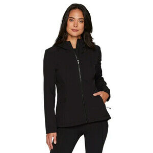 Avalanche Women's Soft Shell Fleece Lined Jacket W/Hood & Pockets Black Size S